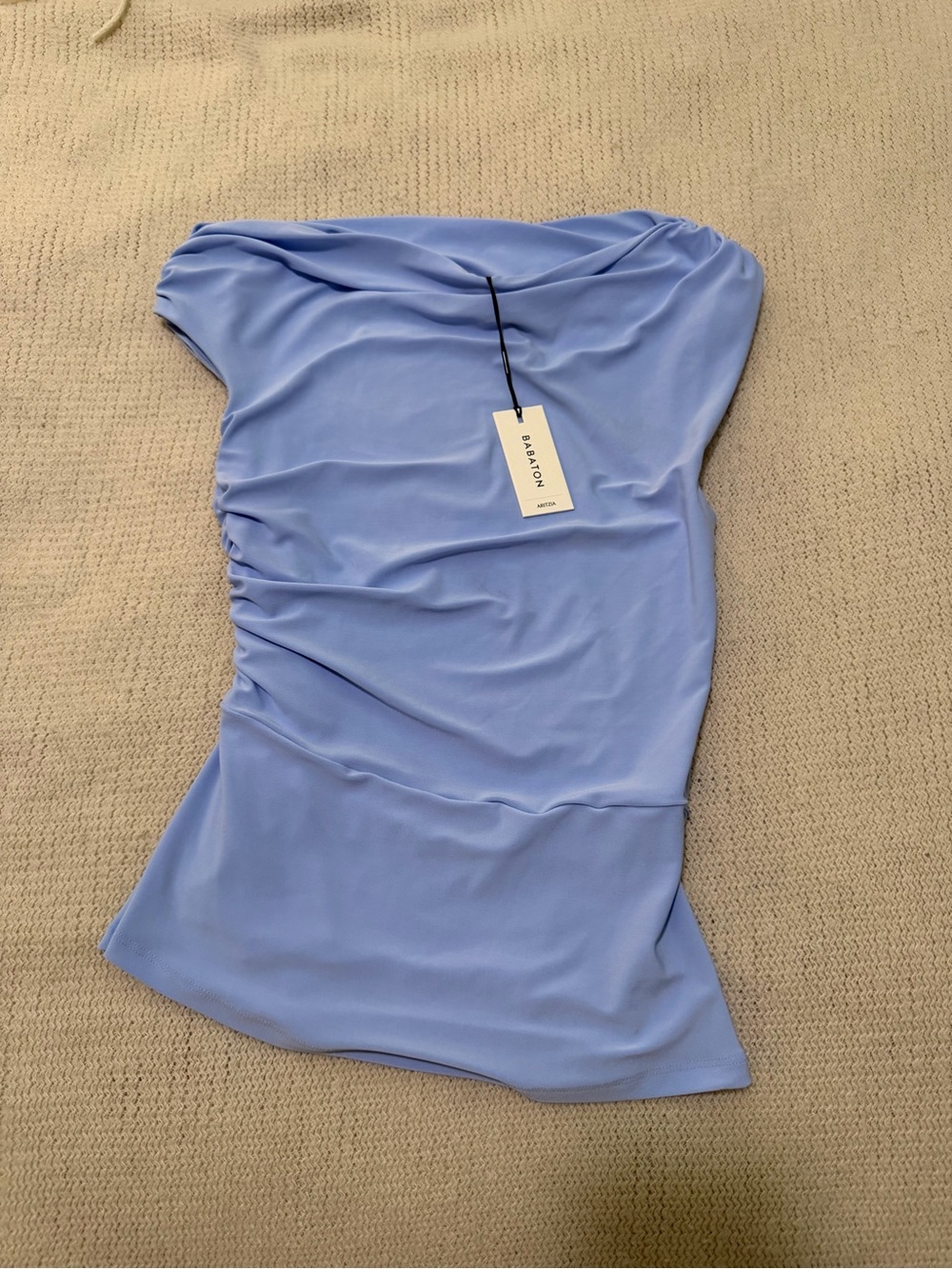 Babaton Light Blue Draped Top